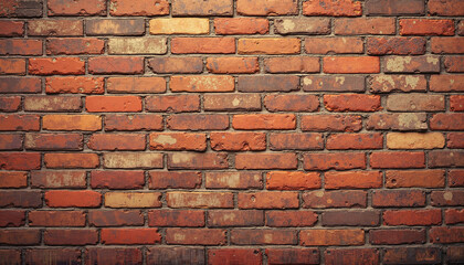 Fototapeta premium Textured red brick wall background with variations, rustic and industrial style, copy space 