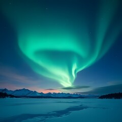 aurora borealis over the sea
