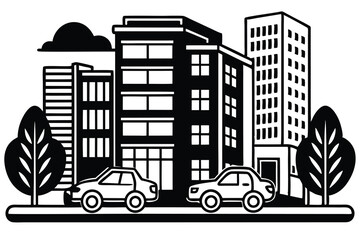 Modern Apartment Building Silhouette