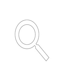 Magnification glass icon with thin stroke