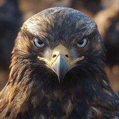 Stunning Golden Eagle Sharp Eyes Majestic Bird Photography