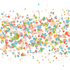 Vector pastel colored Valentines Day heartshapes background elements in flat style