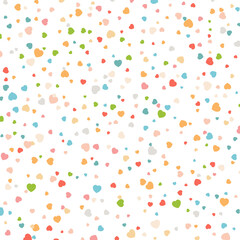 Vector pastel colored Valentines Day heartshapes background elements in flat style