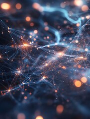 Fototapeta premium A glowing network of lines connecting cities around the world, symbolizing global connection and communication.