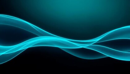 Obraz premium Sleek Abstract Light Waves Showing Digital Energy and a Radiant Teal Glow