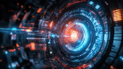 Obraz premium Abstract futuristic cyber defense system Binary code background