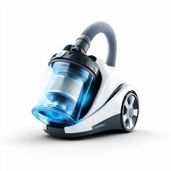 Hi-Tech Vacuum Cleaner with Powerful Suction and Futuristic Design Isolated on White