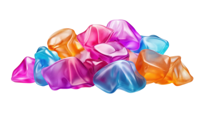 pile of colorful jelly candies isolated on white background