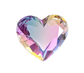 Fototapeta premium a transparent glass heart isolated on a white background