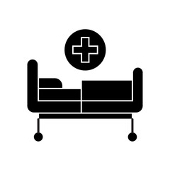 Patient bed glyph icon