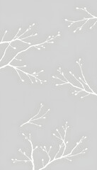 Background wallpaper grey with white branches or twigs. copy space, watercolor. with white shades