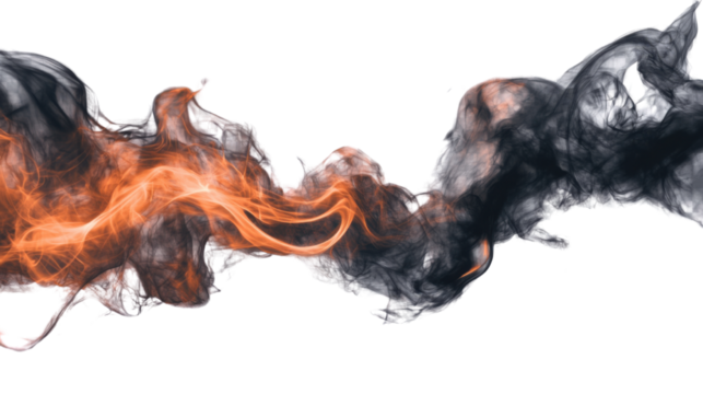 stunning visual of flames isolated on white background