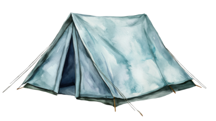 blue tent on white background