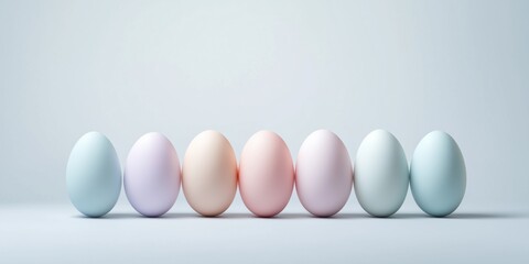 Vibrant pastel Easter eggs in soft blue, pink, and yellow tones, capturing the joy of spring and traditional Easter celebrations.