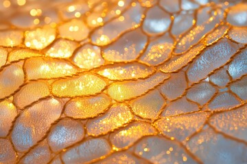 Abstract Gold and Silver Cracked Texture Background with Sparkling Light