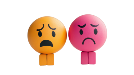 unhappy couple isolated on white background