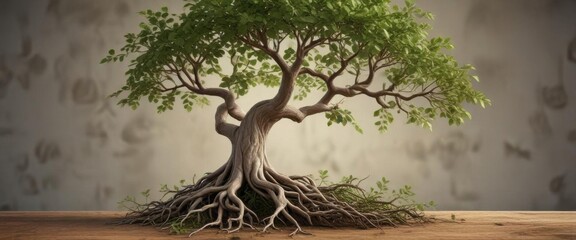 Family tree branch illustration with roots and leaves, family tree,  branches,  lineage