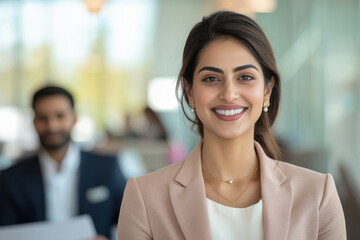 young indian business woman working at office