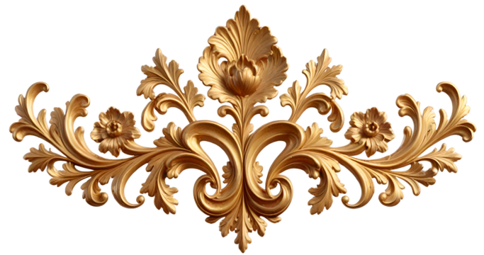 Golden decorative element, cut out
