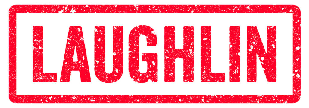 Laughlin Stamp Transparent Seal, Red Grunge Laughlin Word Rubber Stamp Seal