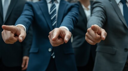 Obraz premium Businesspeople Pointing Directly at Camera