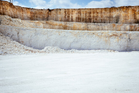 Limestone quarry for cement production, Open pit mine