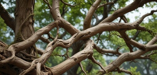 Close-up of tree branch with intricate knotwork resembling family ties ,  natural,  branch