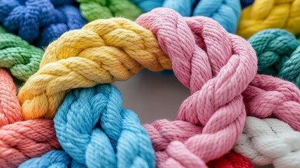 Colorful Braided Ropes in Circular Pattern
