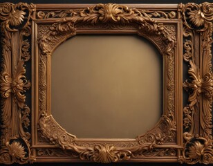 Intricately carved wooden frame with scroll elements and gold accents,  decorative accessories,  arches,  carvings