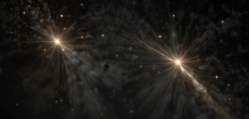Majestic stars shine against a velvety black background,  evening, stars