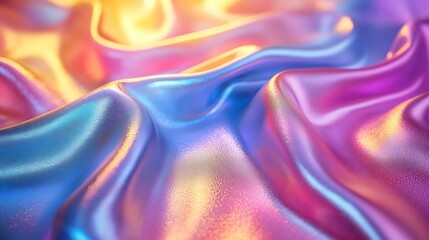 Obraz premium Iridescent silk fabric folds, abstract background, texture, design