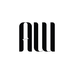 AW monogram logo design letter text name symbol monochrome logotype alphabet character simple logo