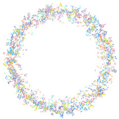 Vector colorful music notations background element in flat style