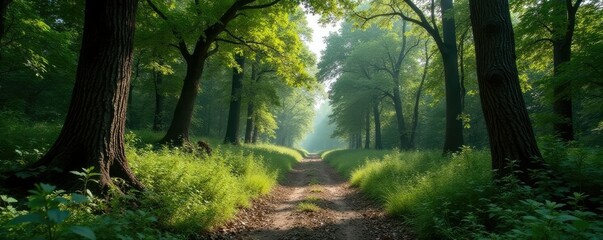 Obraz premium Desolada selva abandonada con ?rboles muertos y espinas, wilderness, decay, overgrowth