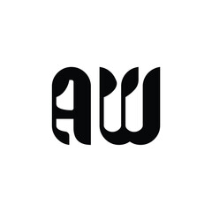AW monogram logo design letter text name symbol monochrome logotype alphabet character simple logo