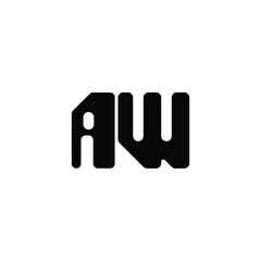 AW monogram logo design letter text name symbol monochrome logotype alphabet character simple logo
