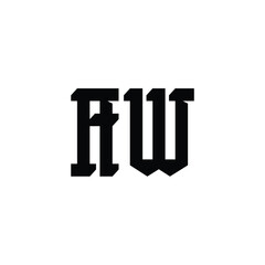 AW monogram logo design letter text name symbol monochrome logotype alphabet character simple logo