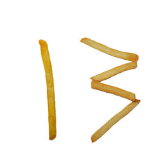 Creative Potato Fries Numbers 1 to 31 for Fun Calendar Design