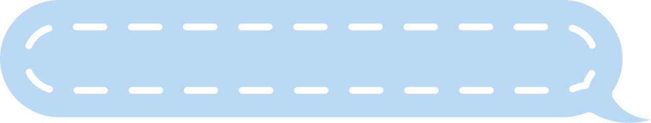 light blue stitched speech bubble
