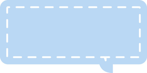 light blue stitched speech bubble