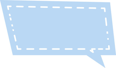 Obraz premium light blue stitched speech bubble