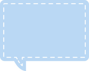light blue stitched speech bubble