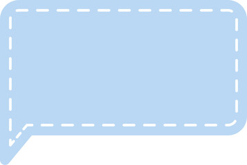 light blue stitched speech bubble
