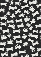 Dog bone vector dog paw doodle pattern for wallpaper,  dog paw doodle,  pet design