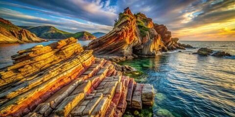 Fototapeta premium Catalan Pyrenees: Ancient seascapes captured. Geological formations, a photographic portrait of time.