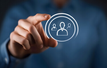 Selecting Team Members Digital Human Resource Management Icon