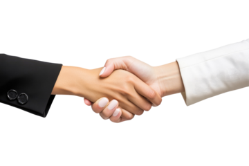 A confident handshake on transparent background
