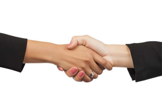 A confident handshake on transparent background