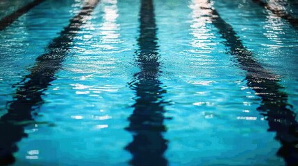 Obraz premium Bright Olympic Pool with High Contrast Water Surface