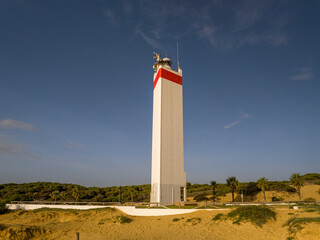Faro de La Higuera o Matalascañas, situado en el municipio español en Almonte, provincia de...